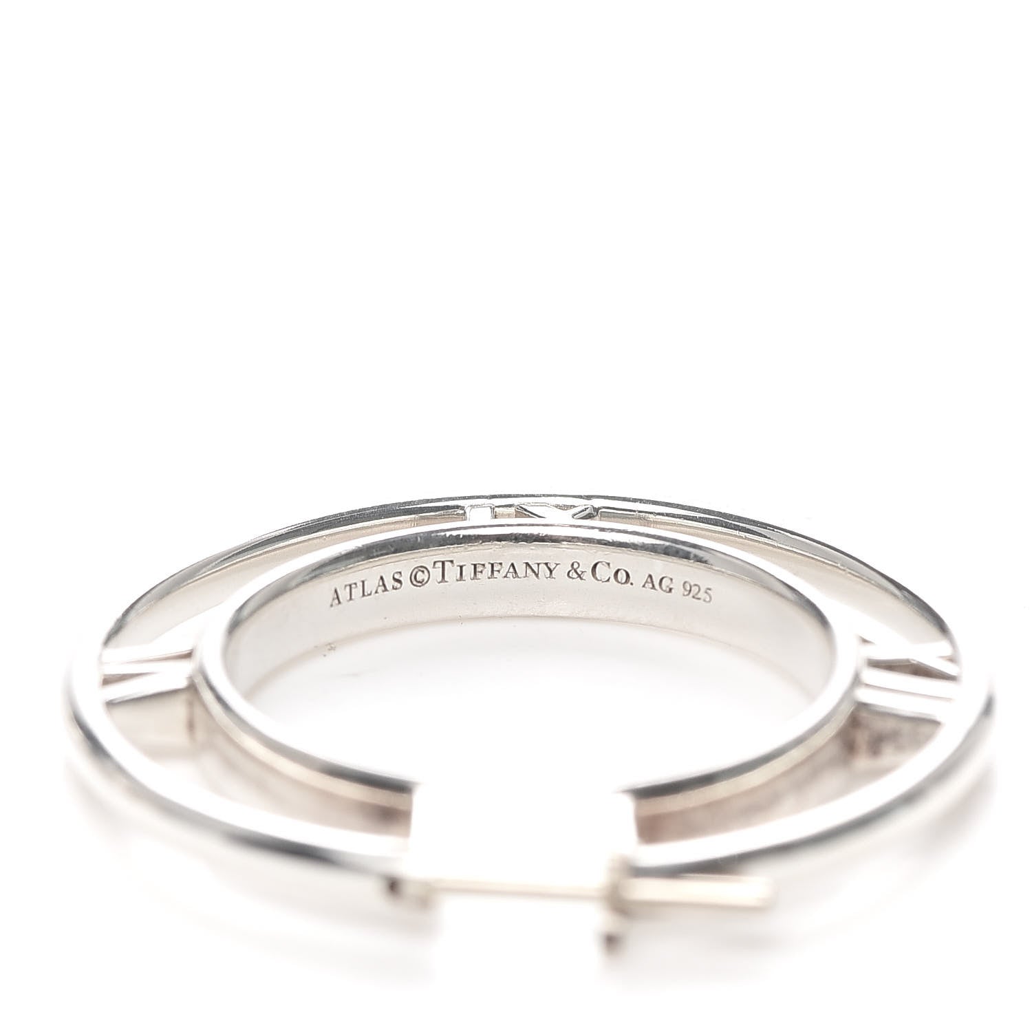 Tiffany Sterling Silver Atlas Cutout Hoop Earrings 4 of 4