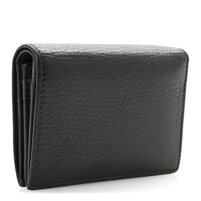 Gucci Pebbled Calfskin GG Marmont Card Case Black 6 of 14