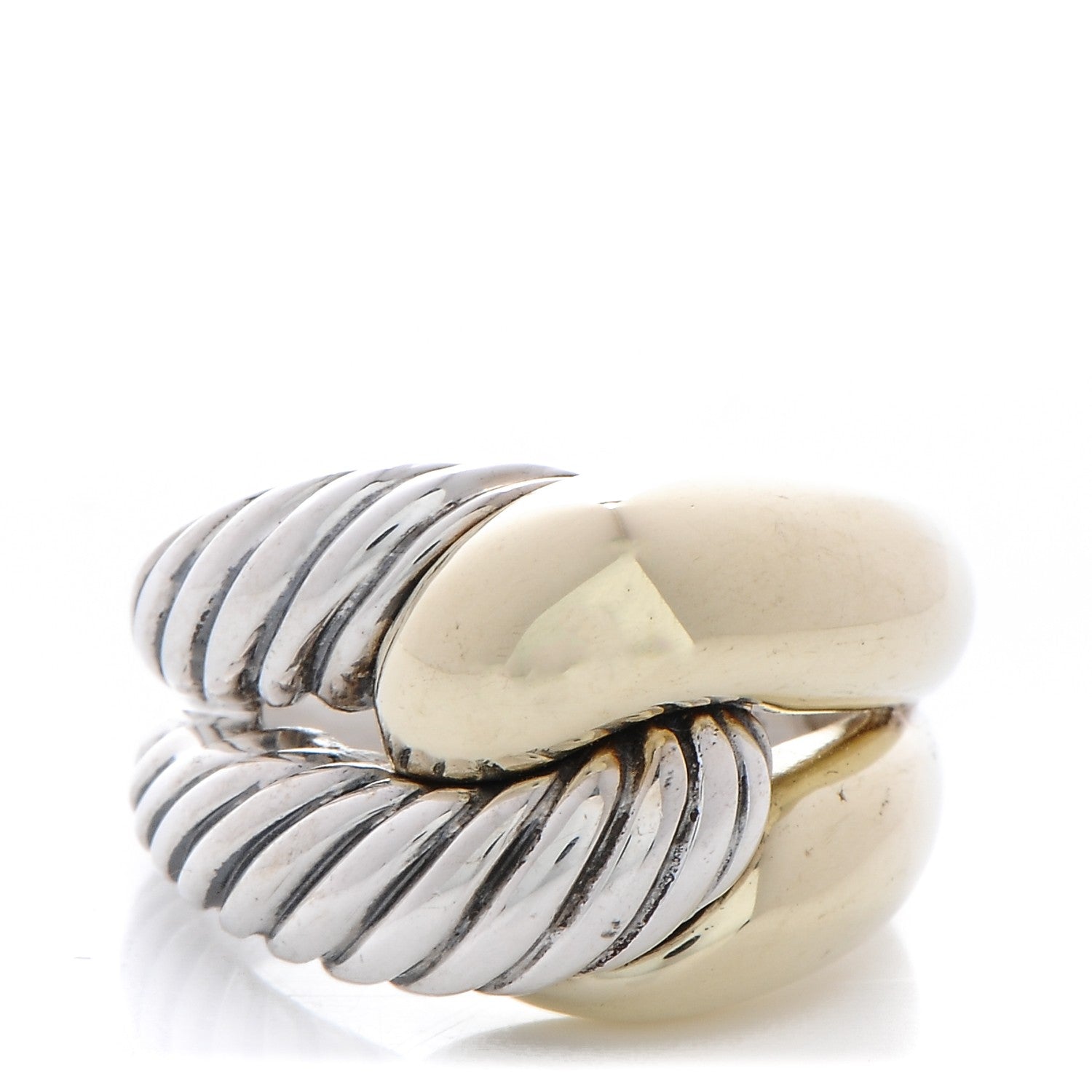 David Yurman Sterling Silver 14K Gold Large Infinity Ring 56 7.75 1 of 4