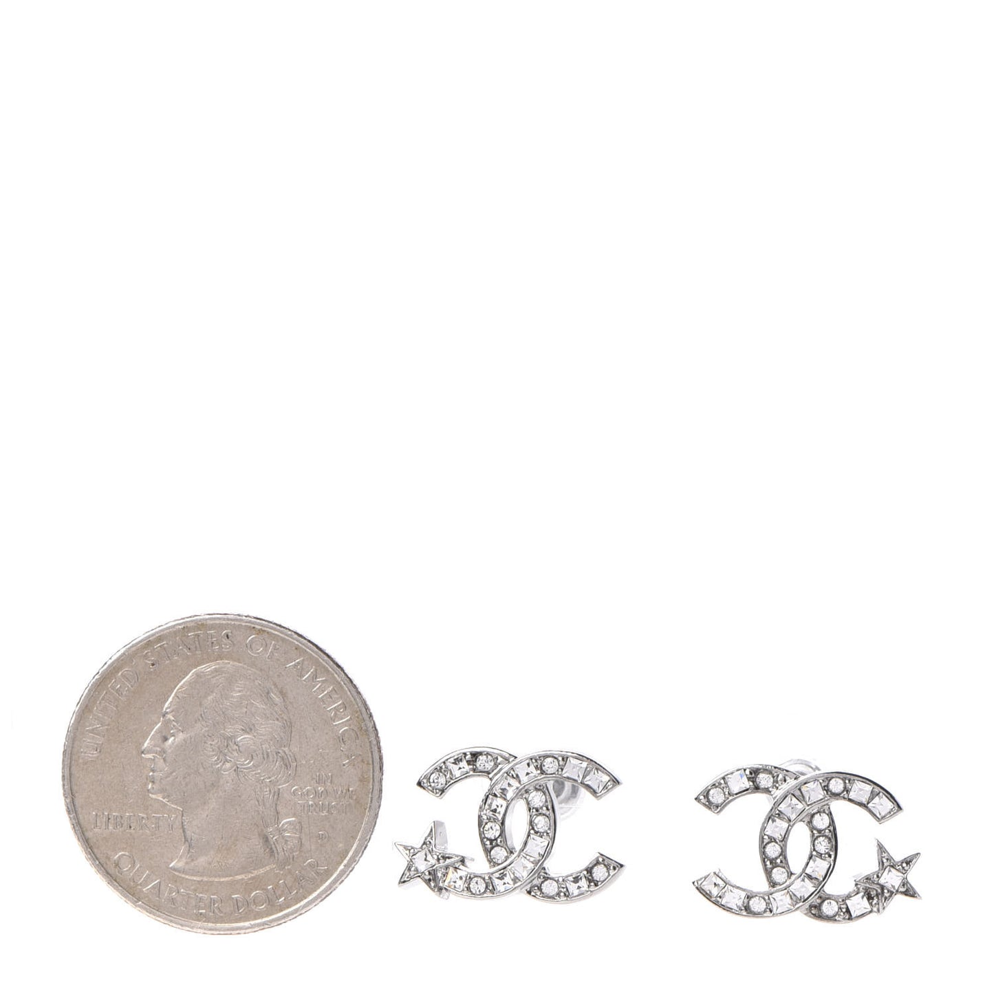 Crystal CC Starfall Earrings Silver
