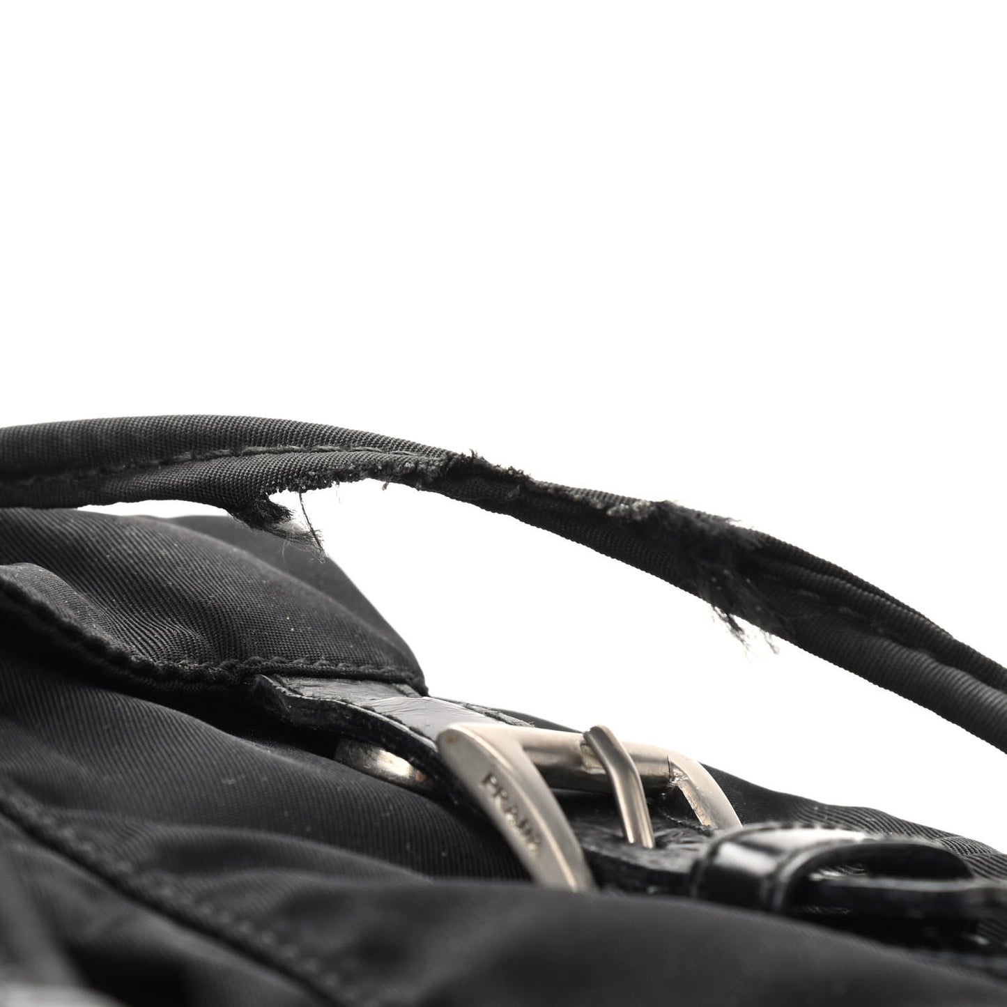 Nylon Vela Double Buckle Backpack Black