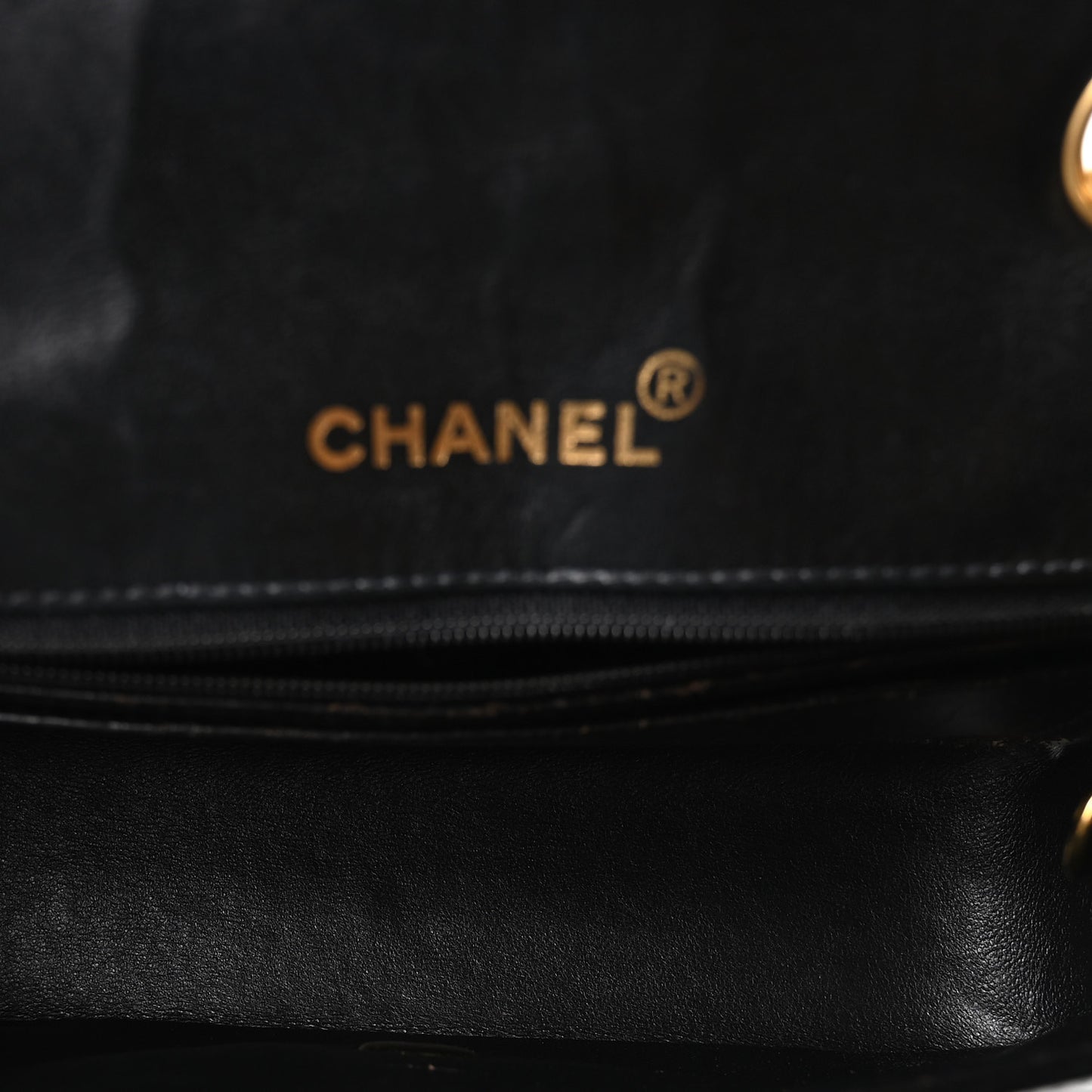 Patent Quilted Small Diana Flap Black