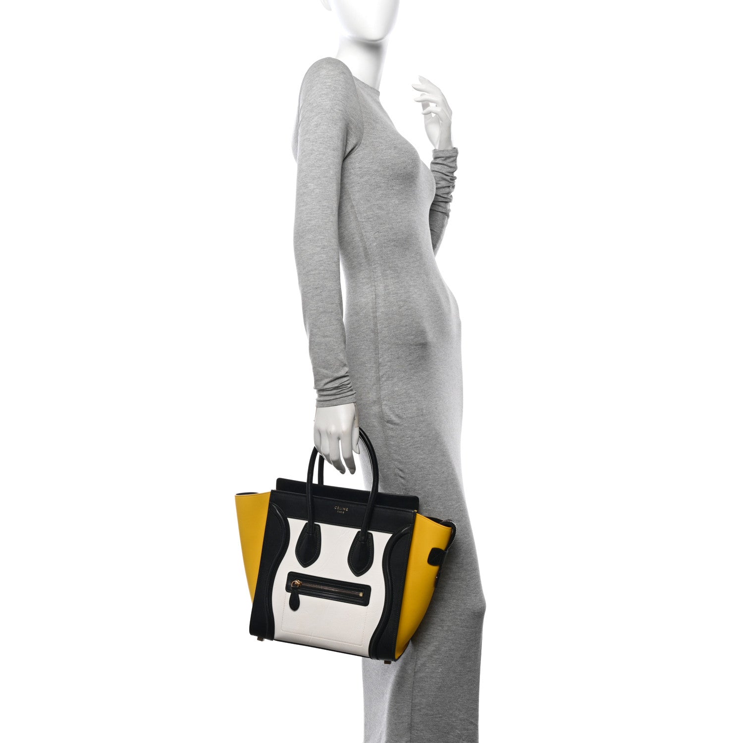 Celine Baby Grained Calfskin Nubuck Micro Tri-Color Luggage Desert 2 of 13