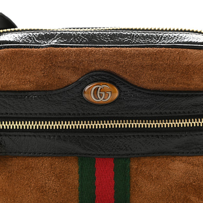 Gucci Suede Patent Web Mini Ophidia Shoulder Bag Nocciola Black 8 of 10