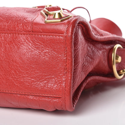 Balenciaga Agneau Gold Metallic Edge Hardware Mini City Rouge Rubis 9 of 10