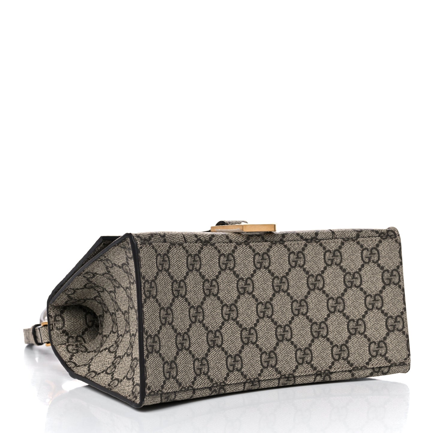 X GUCCI GG Supreme Monogram Small Hourglass Top Handle Bag Beige Ebony