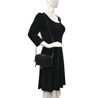 Christian Dior Goatskin Double Saddle Pouch Black 2 of 9