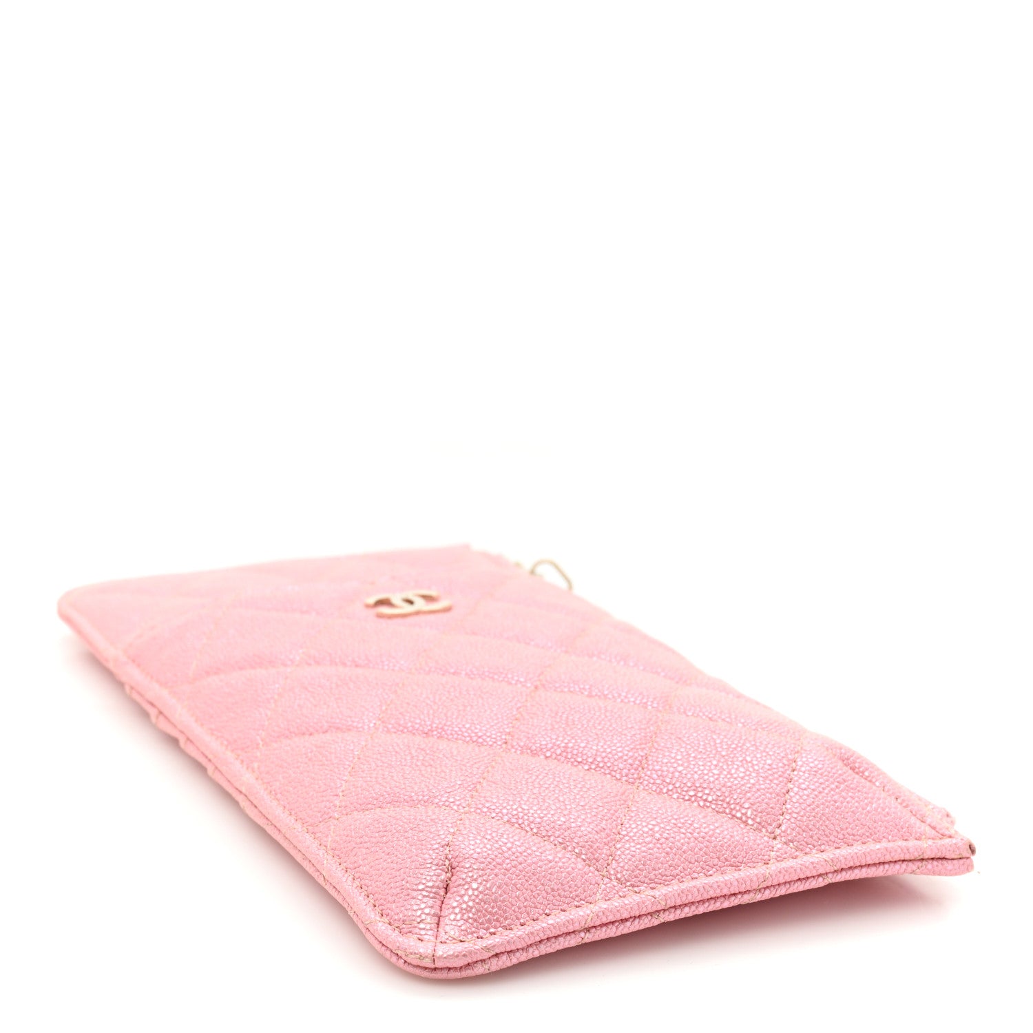 Chanel Iridescent Caviar Quilted Classic Flat Wallet Pouch Pink 4 of 11