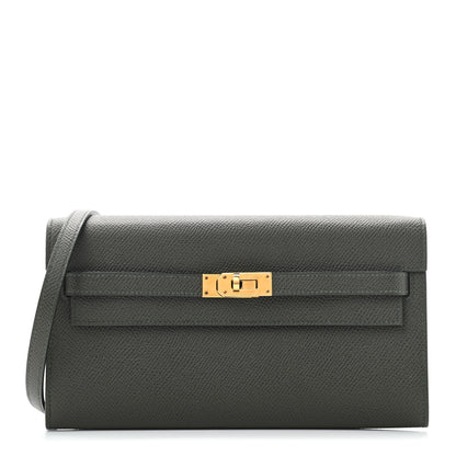 Hermes Epsom Kelly Wallet To Go Vert De Gris 1 of 8