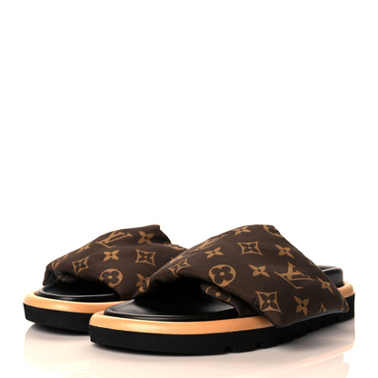 Louis Vuitton Nylon Monogram Pool Pillow Comfort Mule 37 Cacao Brown 3 of 9
