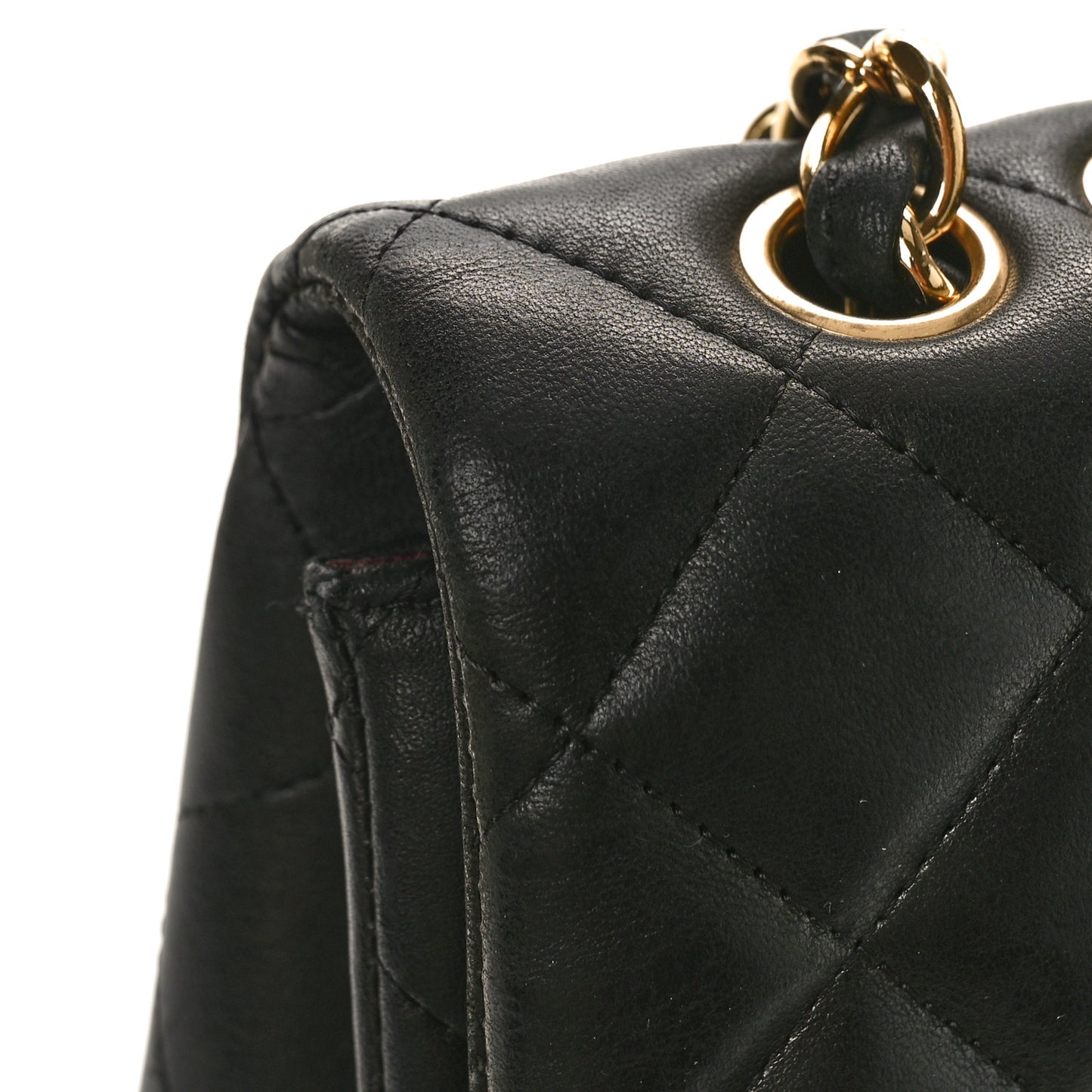 Lambskin Quilted Jumbo Single Flap Black