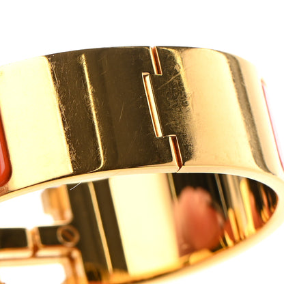 Hermes Enamel Wide Clic Clac H Bracelet PM Capucine 6 of 7
