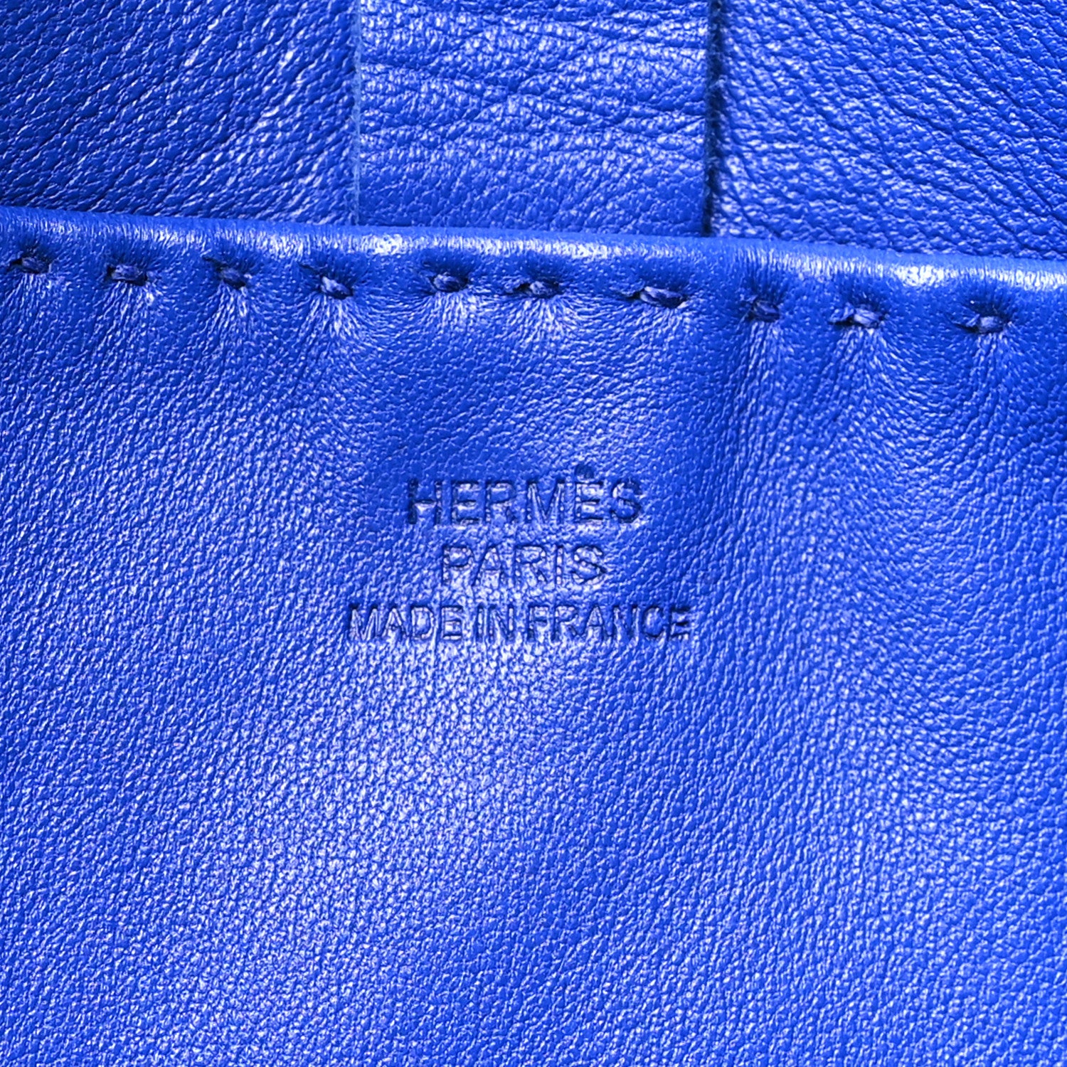 Hermes Lambskin Clou De Selle Pouch Bleu Electrique 6 of 11