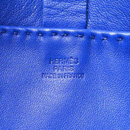 Hermes Lambskin Clou De Selle Pouch Bleu Electrique 6 of 11