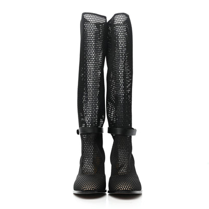 Christian Dior Calfskin Resille Empreinte High Boots 38.5 Black 2 of 10
