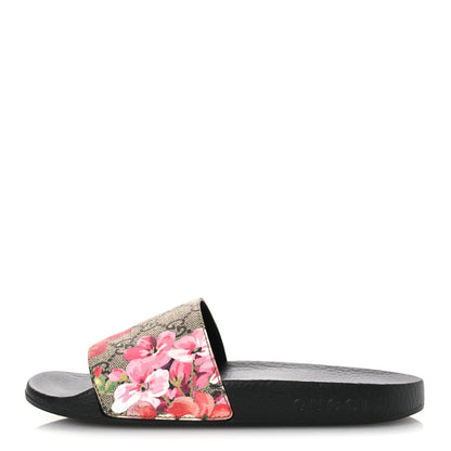 Gucci GG Supreme Monogram Blooms Slide Sandals 36 Beige Multicolor 1 of 9