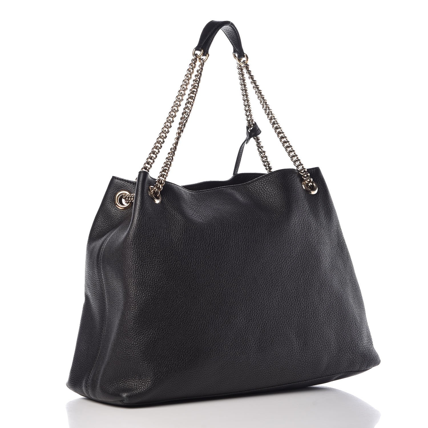 Gucci Pebbled Calfskin Large Soho Chain Shoulder Bag Black 3 of 20