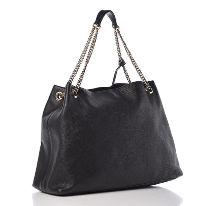 Gucci Pebbled Calfskin Large Soho Chain Shoulder Bag Black 3 of 20