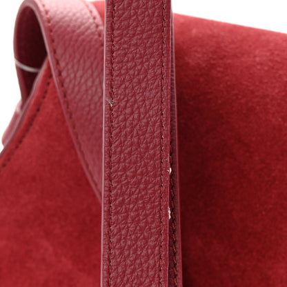Chloe Suede Small Marcie Saddle Bag Dark Ruby 15 of 17