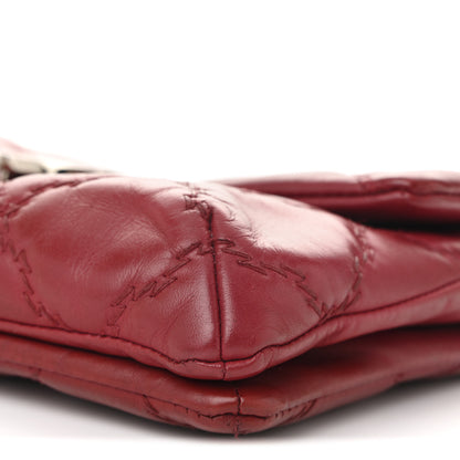Chanel Calfskin Quilted Double Stitch Hamptons Clutch with Chain Red 10 of 11