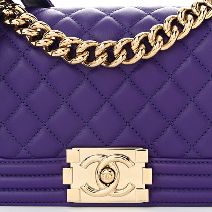 Chanel Calfskin Quilted Small Boy Flap Purple 8 of 10