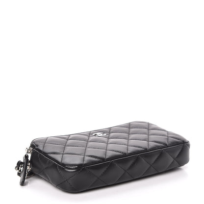 Chanel Lambskin Quilted Small Clutch With Chain Black 4 of 14
