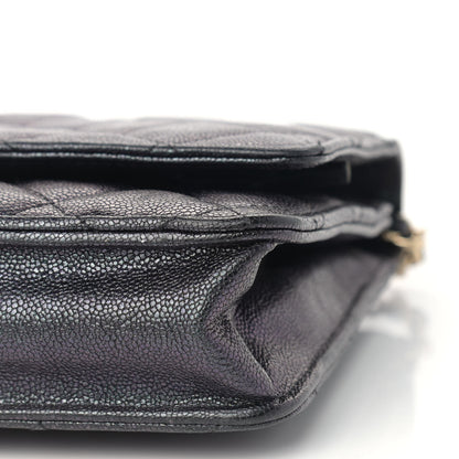 Chanel Iridescent Caviar Quilted Wallet On Chain WOC Black 10 of 10