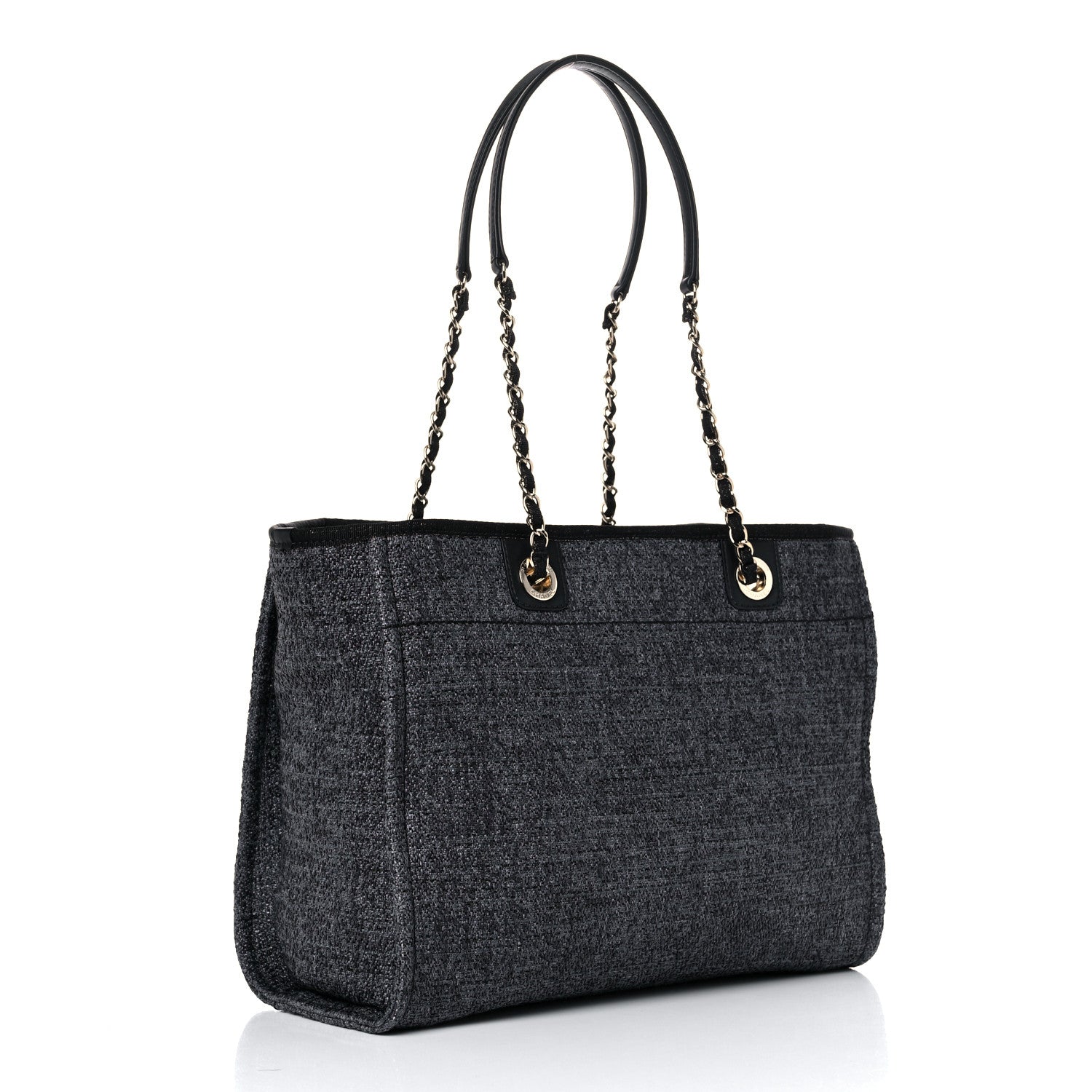 Chanel Mixed Fibers Calfskin Small Deauville Tote Black 3 of 13