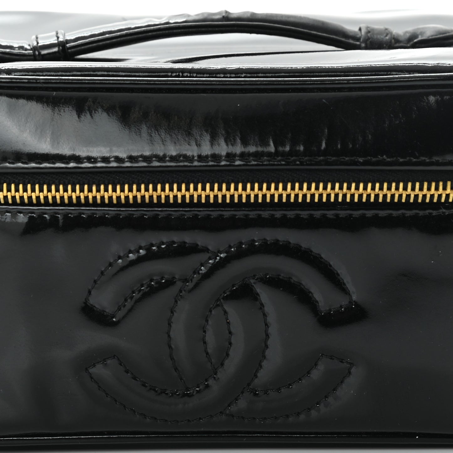 Patent Vanity Cosmetic Case Black