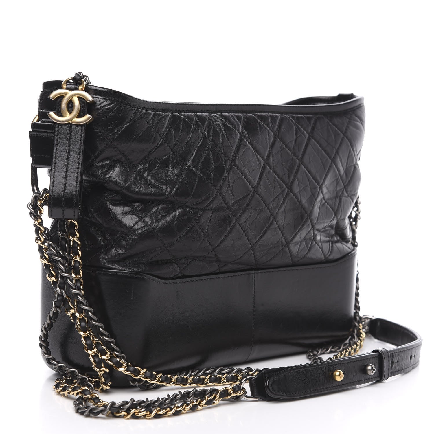 Chanel Aged Calfskin Quilted Medium Gabrielle Hobo Black 5 of 15