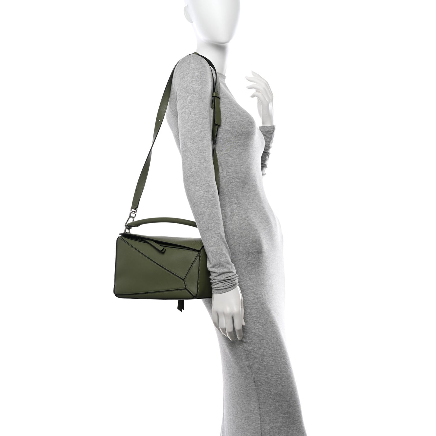 Calfskin Small Puzzle Bag Avocado