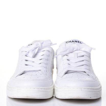Chanel Calfskin Womens Logo Sneakers 38 White 2 of 10