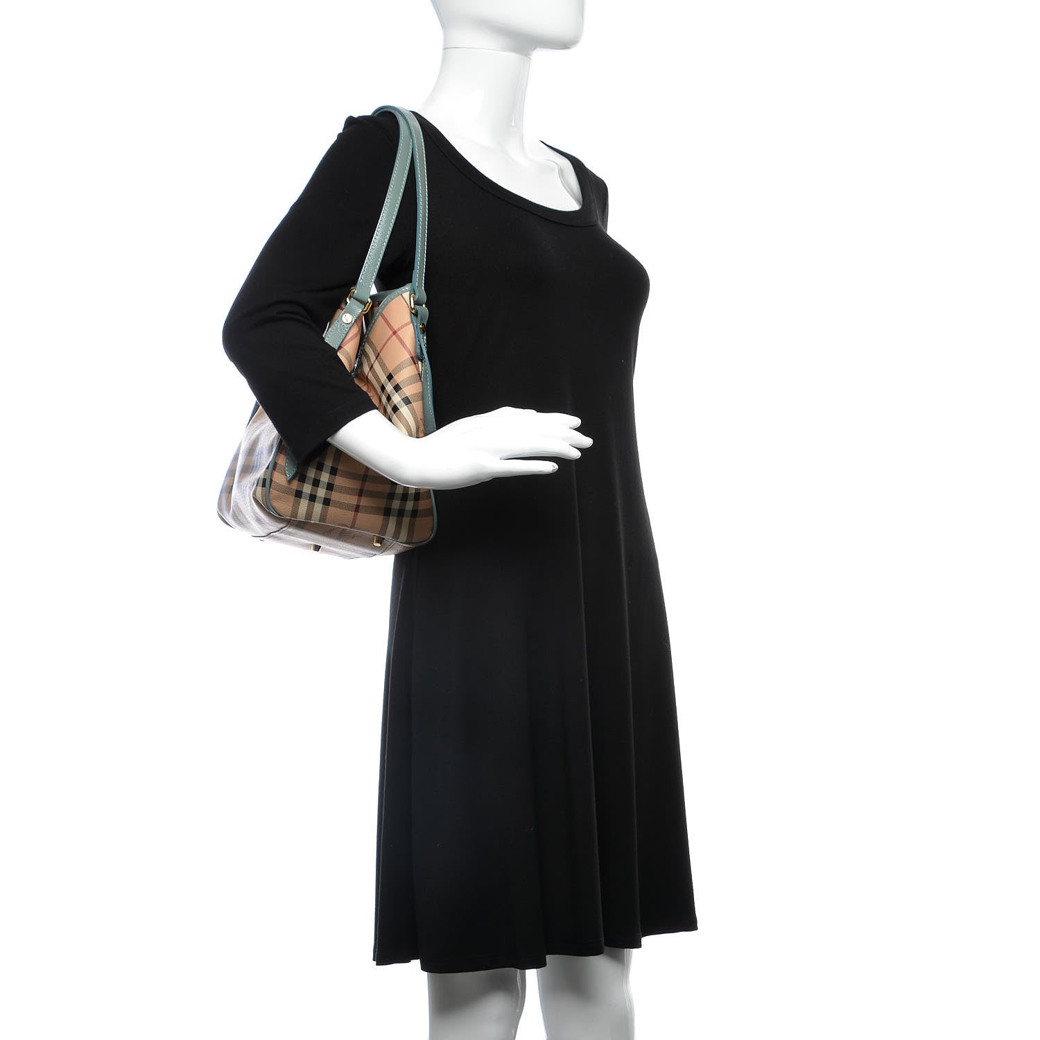 Burberry Haymarket Check Small Canterbury Tote Eucalyptus Grey 2 of 11