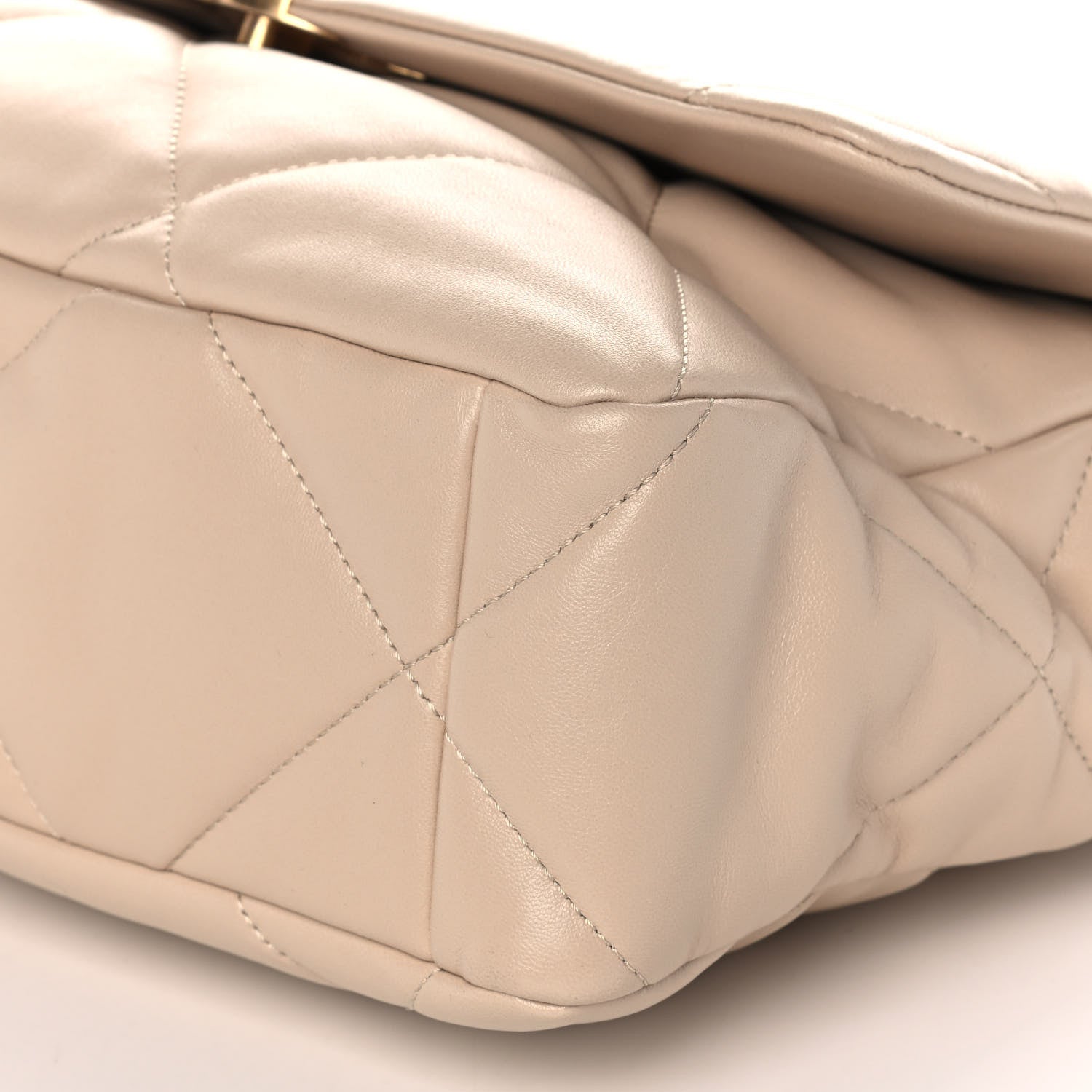 Chanel Lambskin Quilted Large Chanel 19 Flap Beige 12 of 12