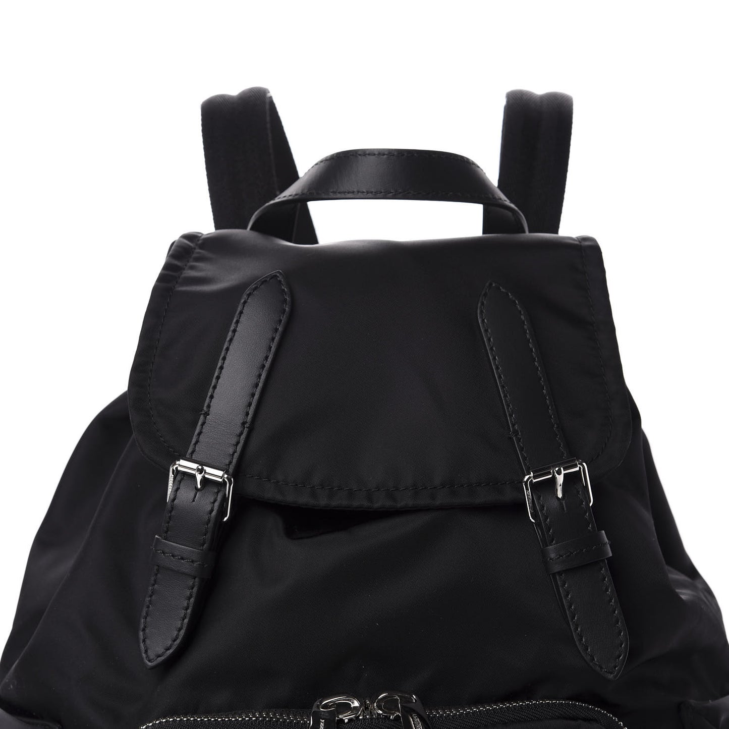 Nylon Logo Print Medium Rucksack Backpack Black