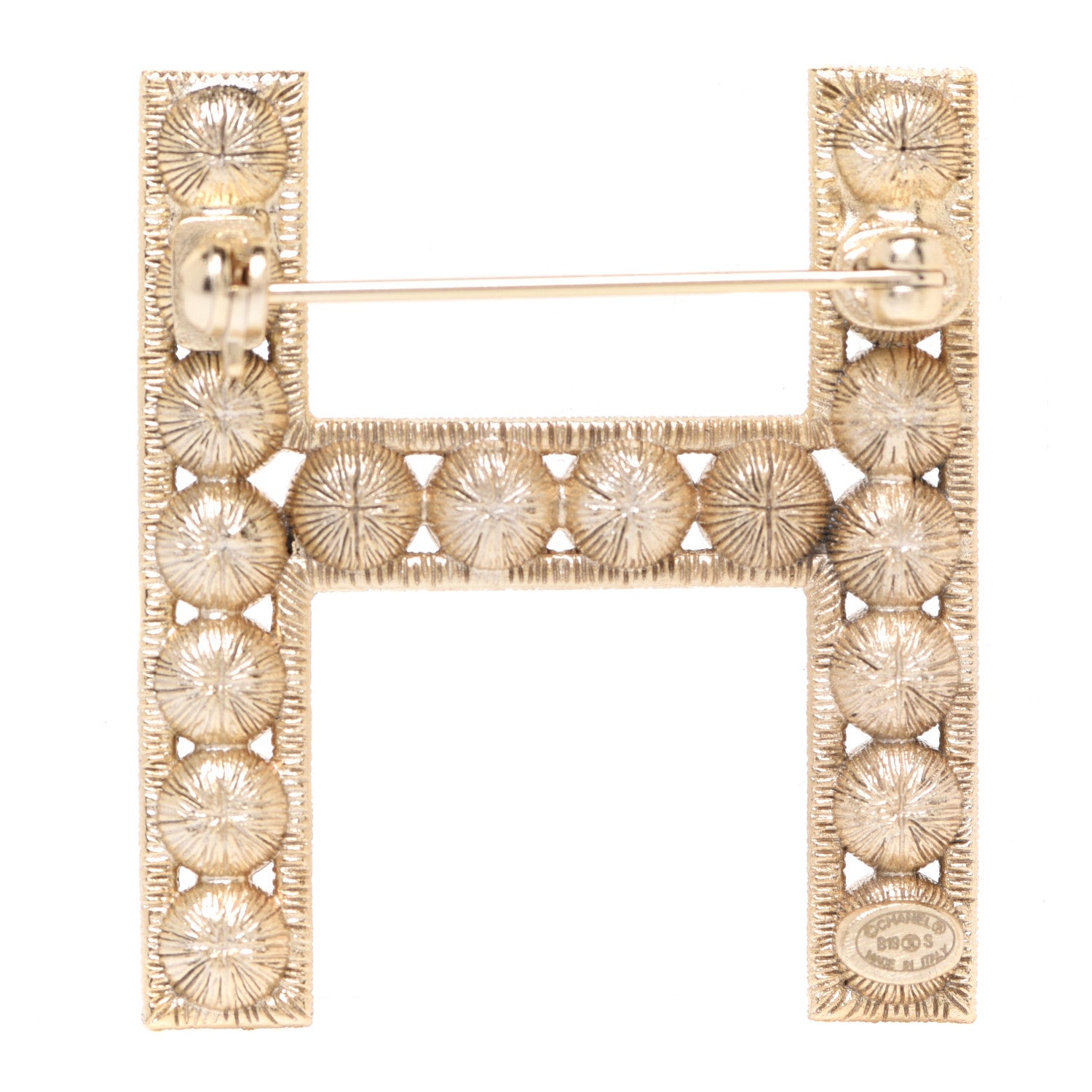 Chanel Crystal Cha-Nel Logo Brooch Set Gold 5 of 11