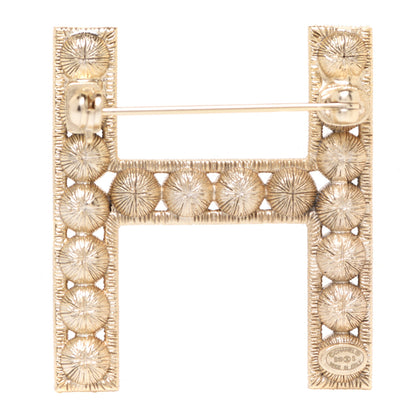 Chanel Crystal Cha-Nel Logo Brooch Set Gold 5 of 11