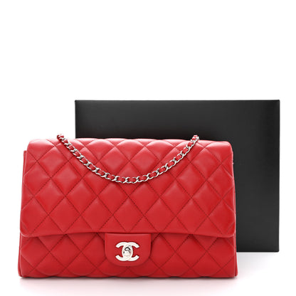 Chanel Lambskin Quilted Flap Clutch Red 11 of 11
