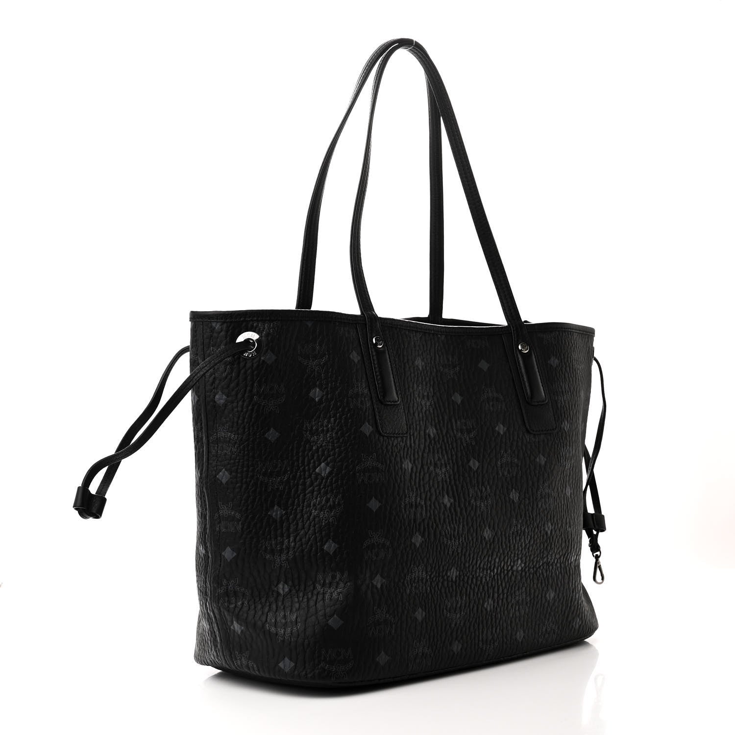 MCM Visetos Medium Liz Reversible Shopper Tote Black 4 of 15