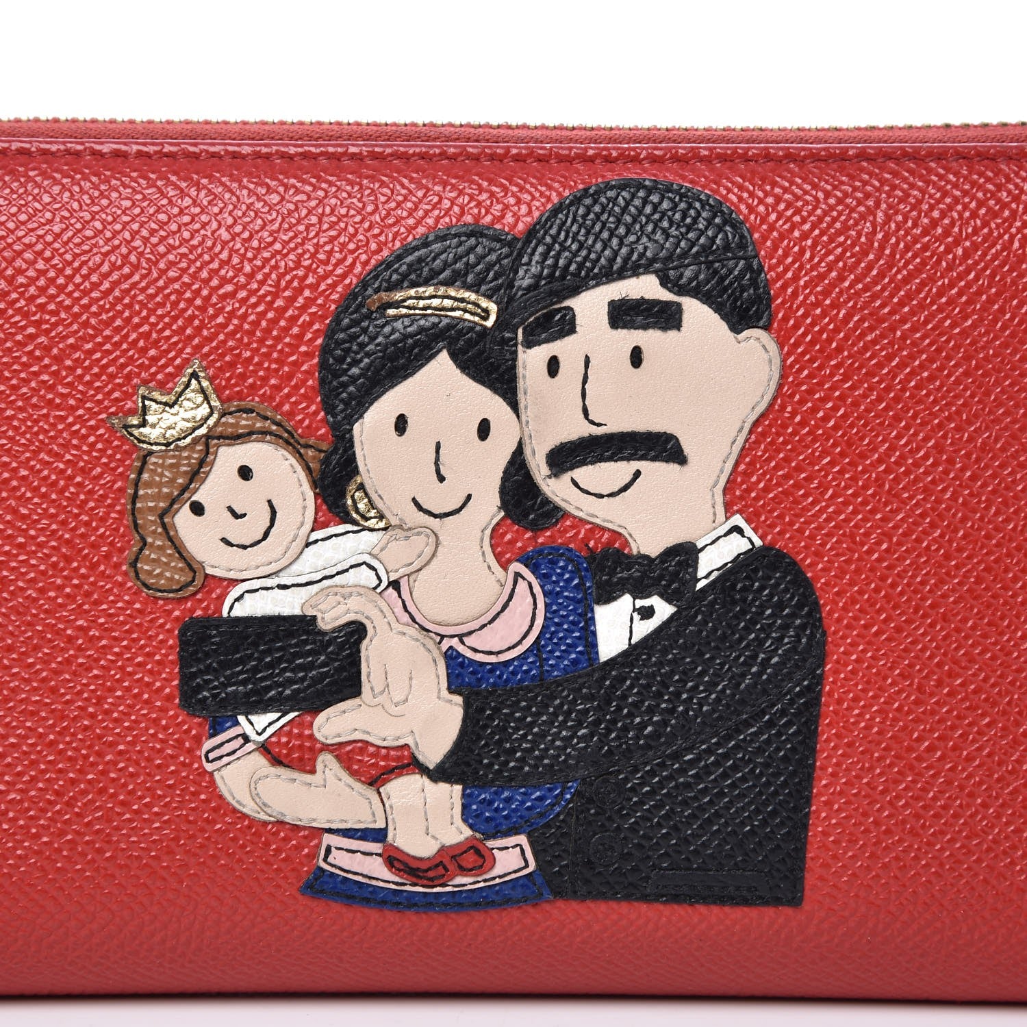 Dolce & Gabbana Dauphine Family Patch Zip Around Wallet Red 12 of 13