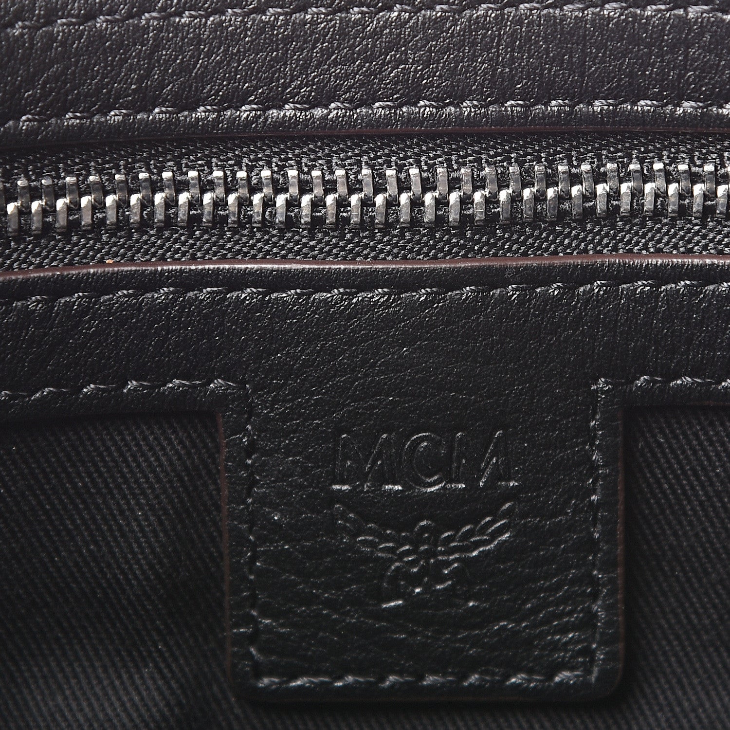 MCM Calfskin Ottomar Monogram Medium Crossbody Pouch Black 6 of 11