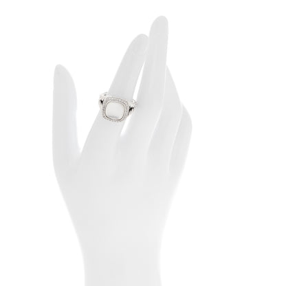 David Yurman Sterling Silver Diamond Moon Quartz 11mm Albion Ring 52 6 2 of 4