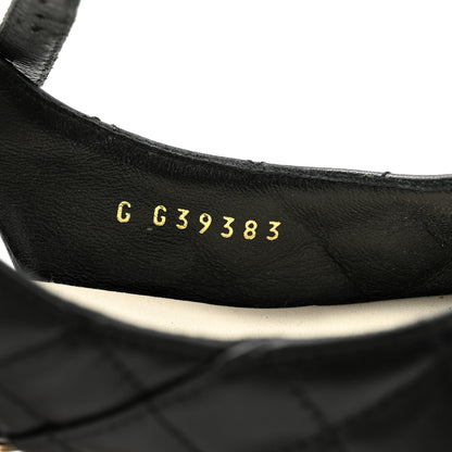 Chanel Lambskin Patent Quilted Cap Toe Mary Jane Flats 37.5 Black 8 of 10