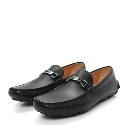 Prada City Calfskin Metal Logo Mens Loafers 9.5 Black 4 of 9