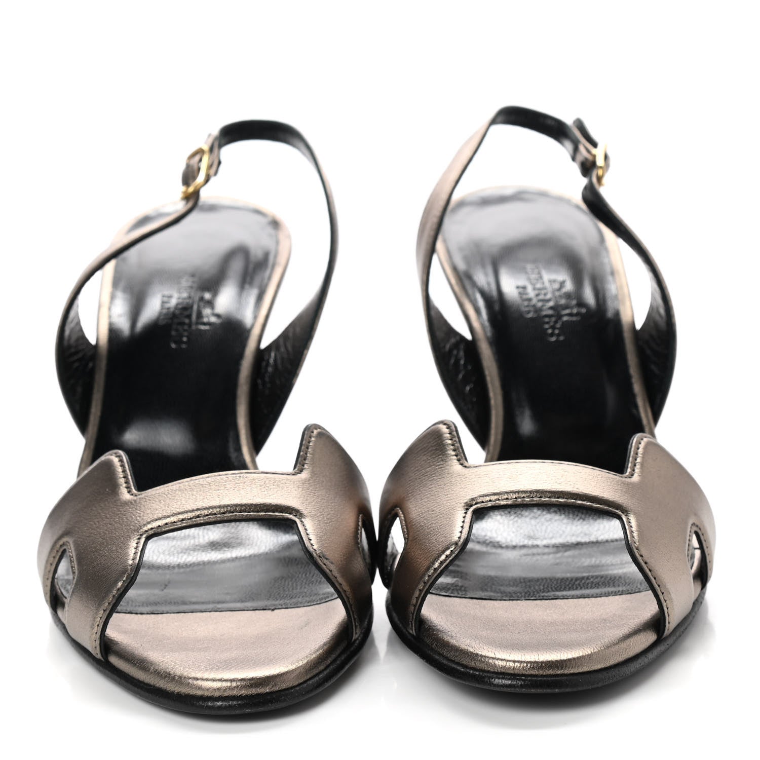 Hermes Metallic Nappa Night 70 Slingback Sandals 36 Mordore 2 of 8