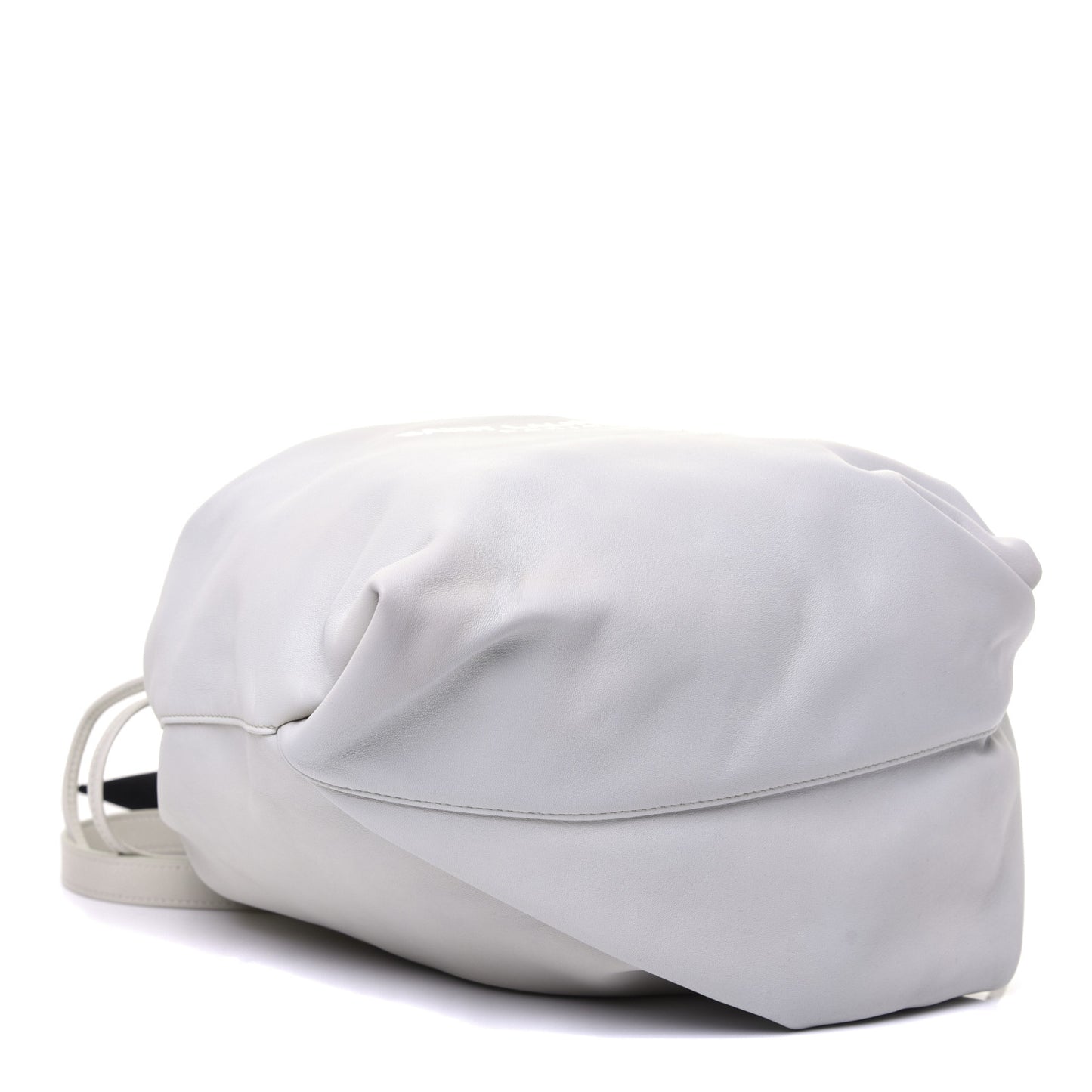 Lambskin Teddy Drawstring Bag White