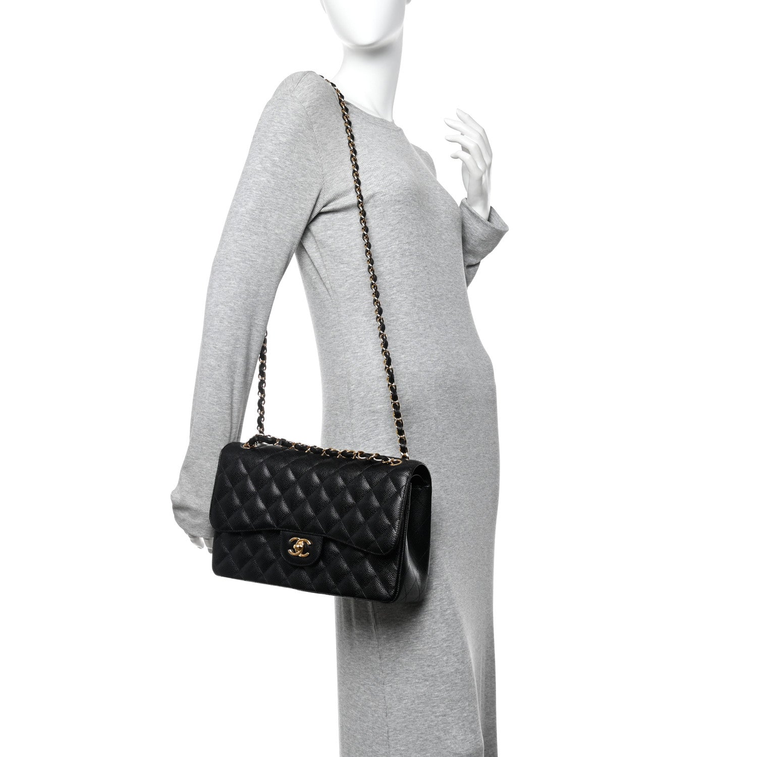 Chanel Caviar Quilted Jumbo Double Flap Black 2 of 11