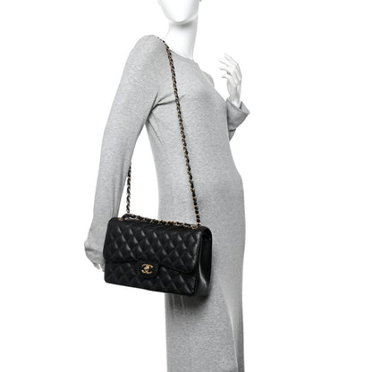 Chanel Caviar Quilted Jumbo Double Flap Black 2 of 11