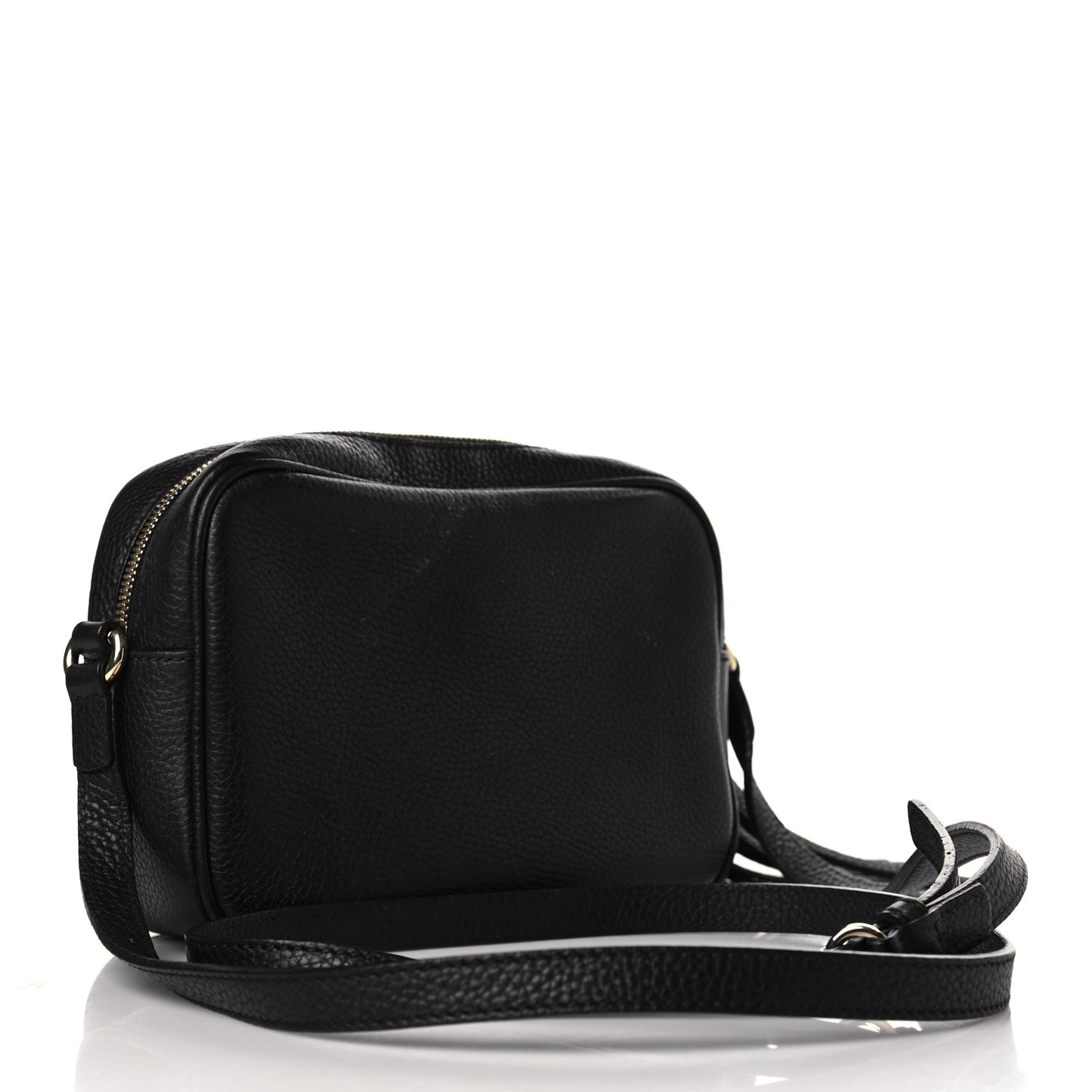 Pebbled Calfskin Small Soho Disco Bag Black