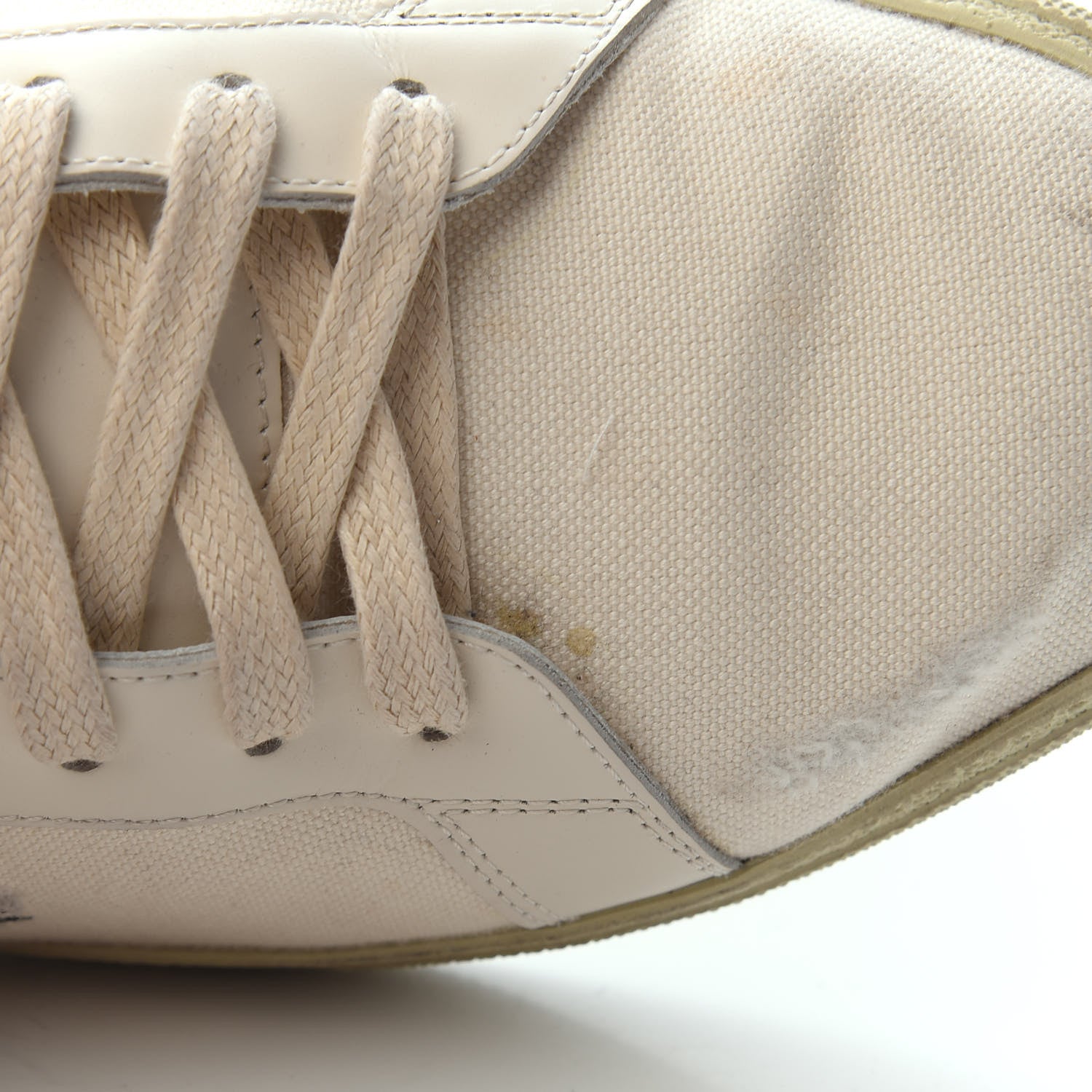 Saint Laurent Distressed Canvas Court Classic Sneakers 41 Panna 5 of 5